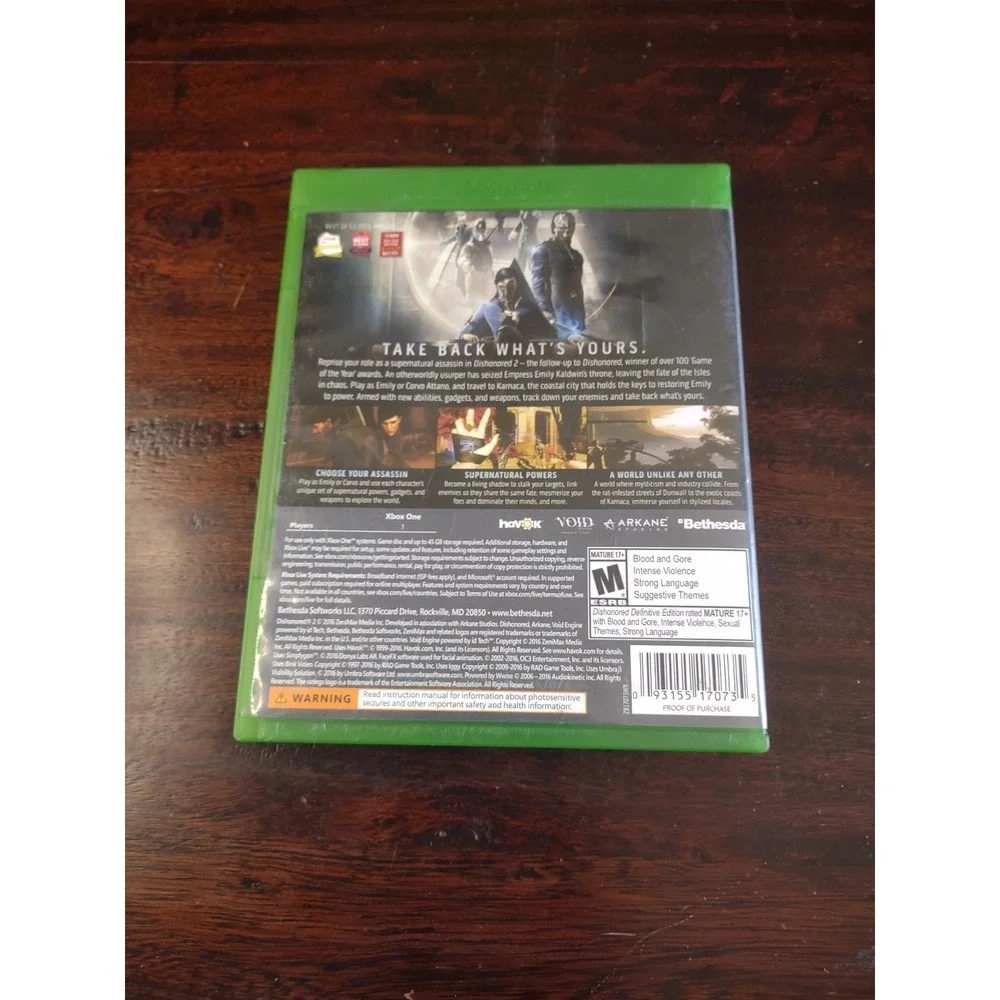 Dishonored - 2 Xbox One - (2016 Action-Adventure Stealth)- CIB
